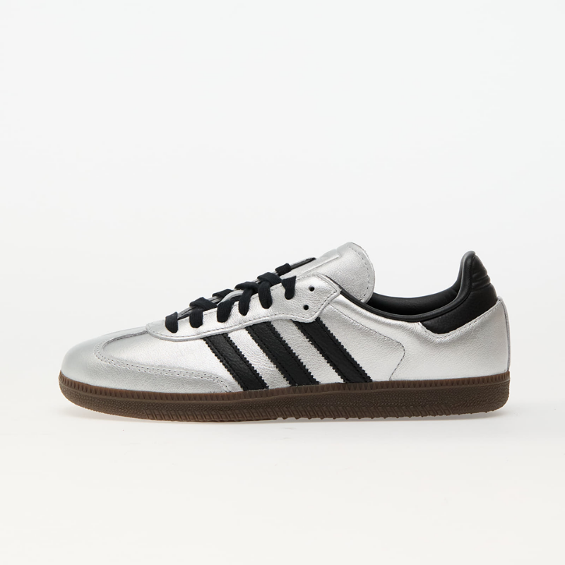 Samba argent métallisé en cuir femme - Confortables et sans douleur à la marche