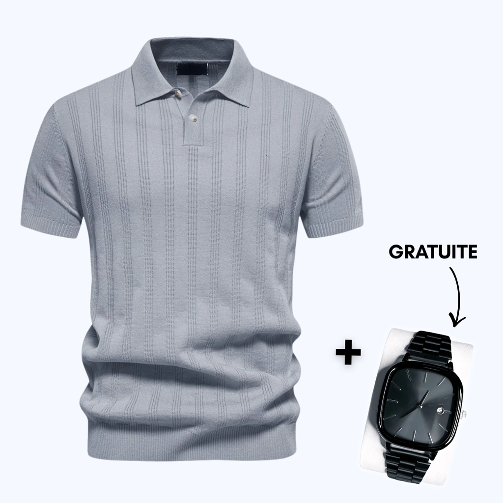 Polo en maille texturée pour homme