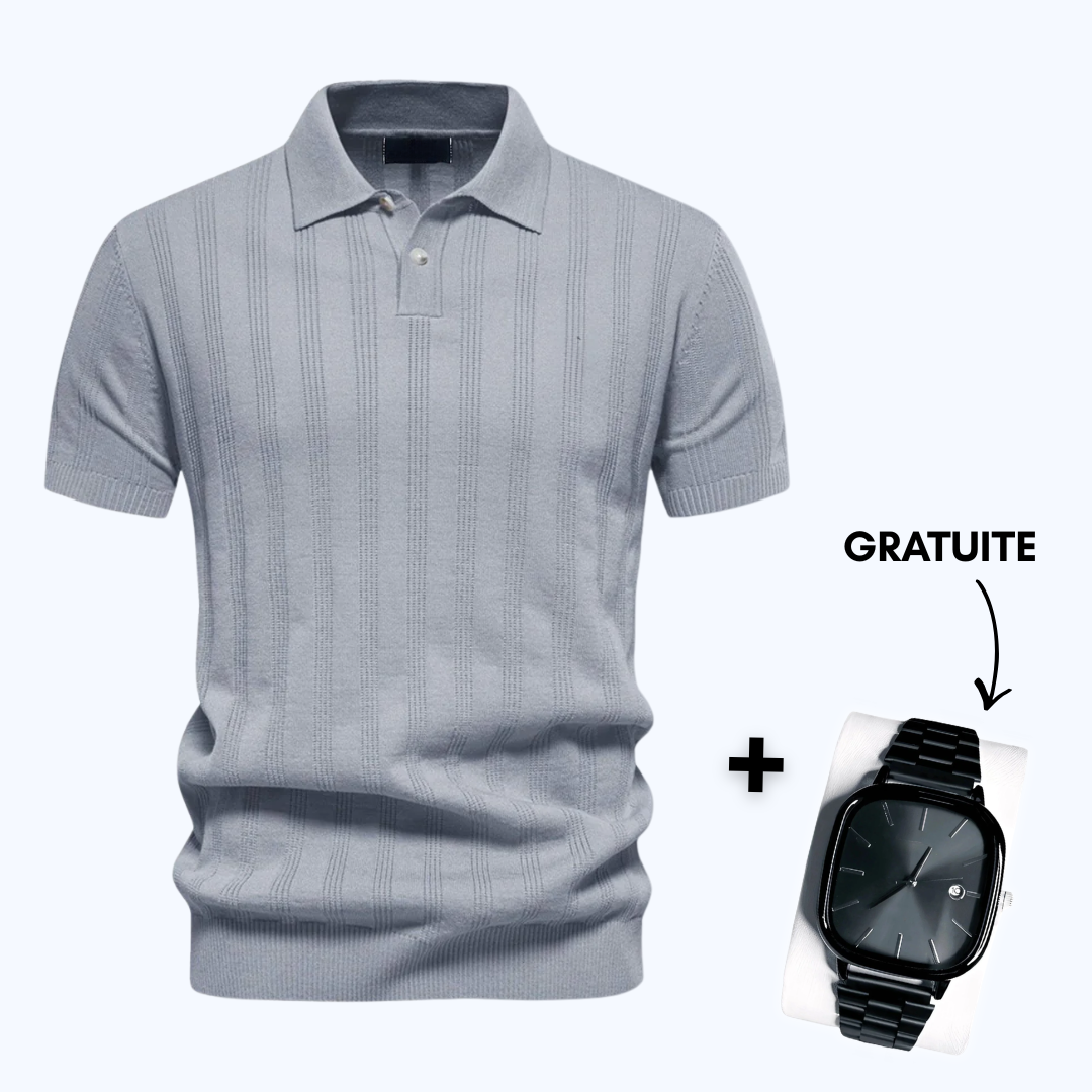 Polo en maille texturée pour homme