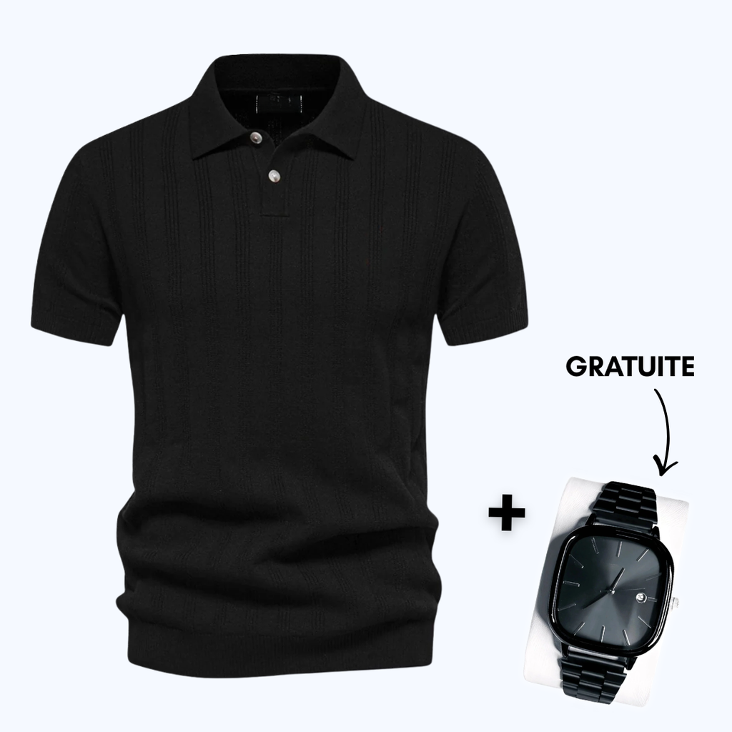 Polo en maille texturée pour homme