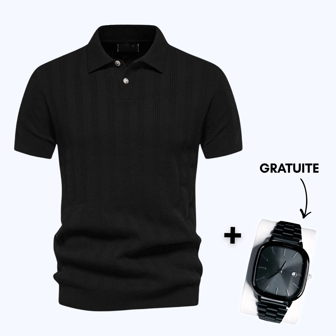 Polo en maille texturée pour homme