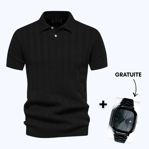 Polo en maille texturée pour homme