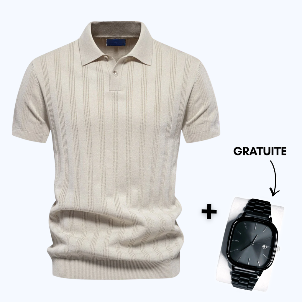 Polo en maille texturée pour homme