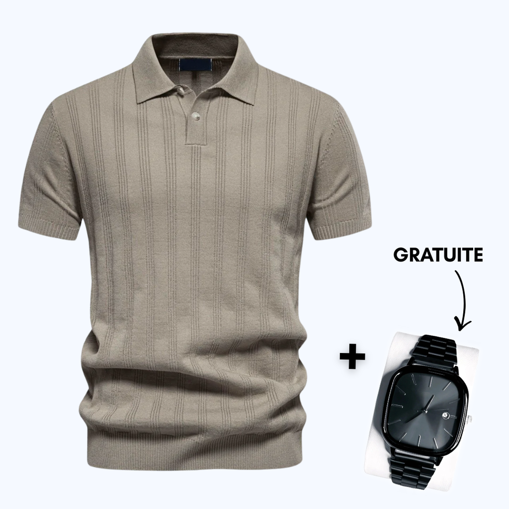Polo en maille texturée pour homme